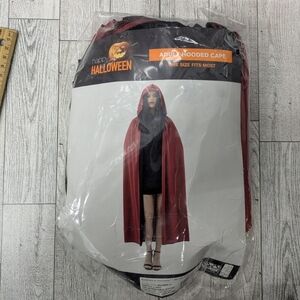 Happy Halloween Red Adult Hooded Cape